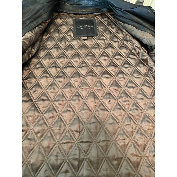 Andrew Marc Mens Black Leather Jacket Thermolite Plus Quilted Lining Large - Picture 3 of 15